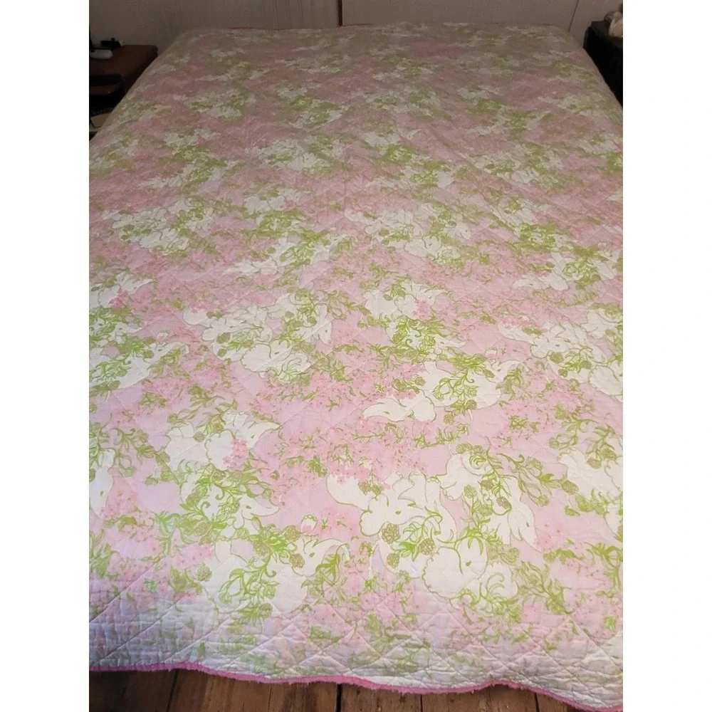 Lilly Pulitzer X Garnet Hill Queen Pink Green Elephant 5 Pieces